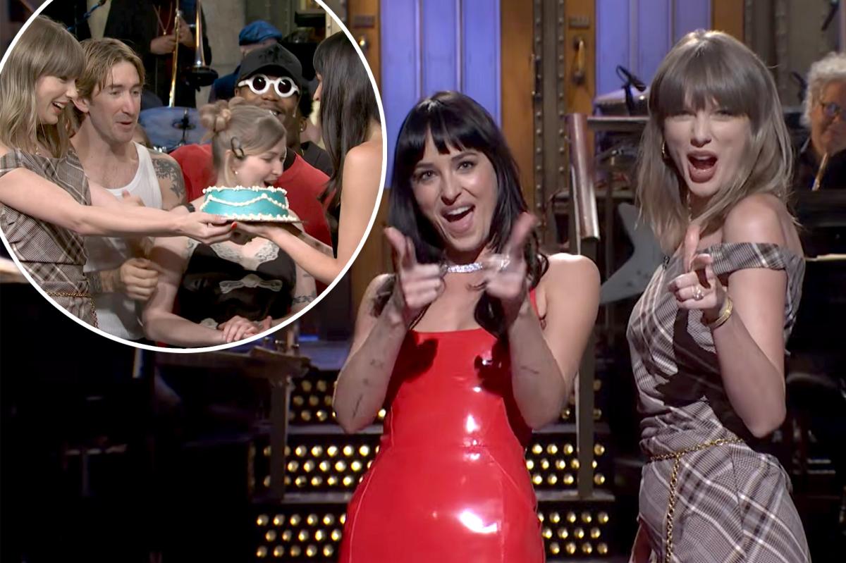 Taylor Swift Steals the Show During Dakota Johnson's 'SNL' Monologue